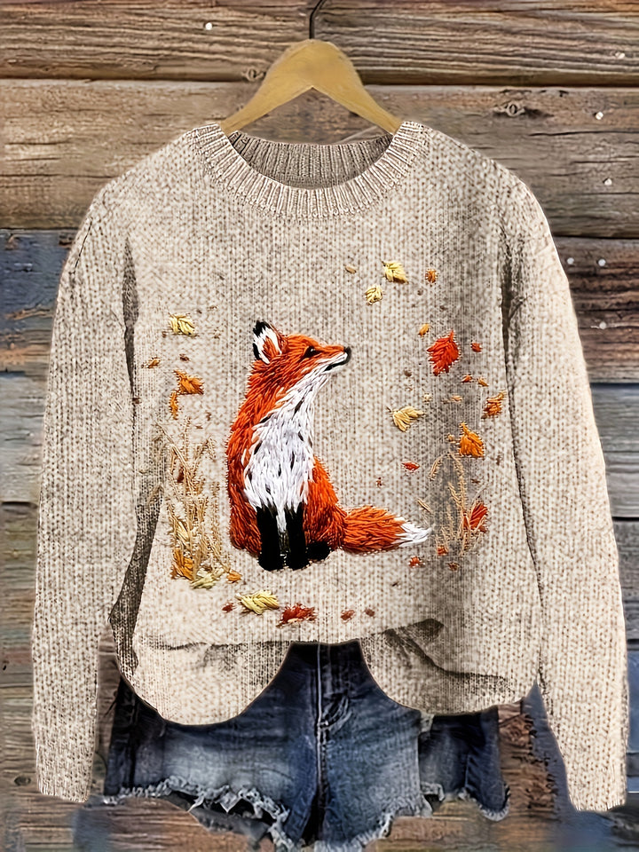 Esther – Gemütlicher Pullover mit Fuchsprint für Damen