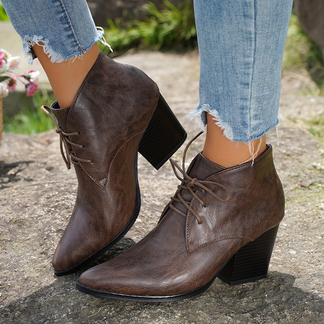 Letisha –Schnürboots mit Plateau und Spitze