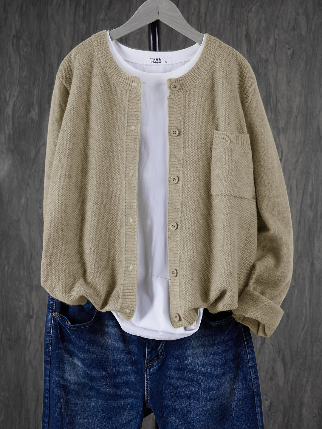 Anja – Lockerer Cardigan mit Knopfleiste & Taschen