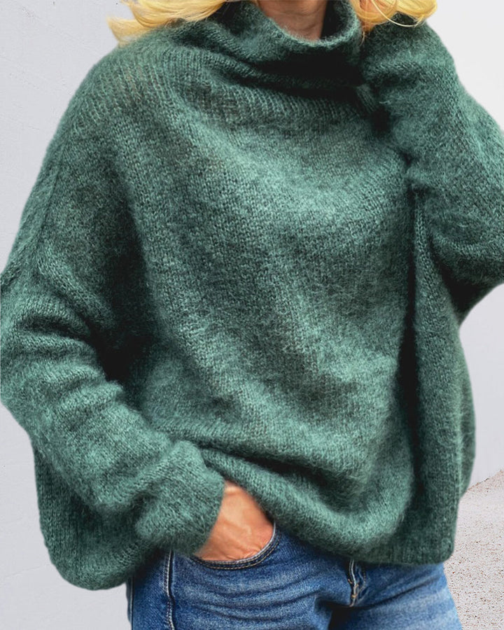 Margo |Grüner Soft Neck Pullover