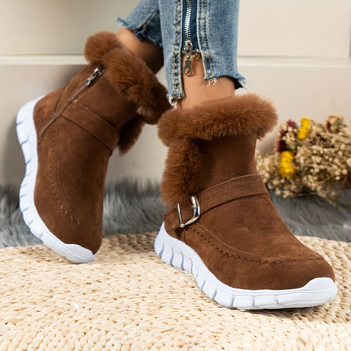 Ilaria – Winter-Boots mit Plüschfutter, Reißverschluss & seitlicher Profilsohle
