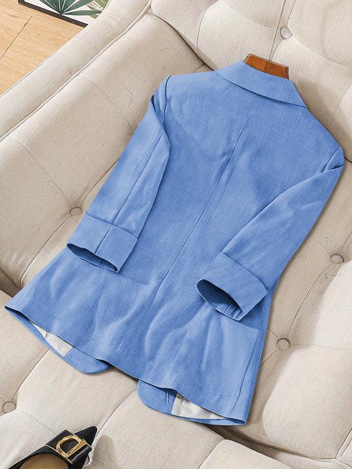 Anisa – Damenjacke in Uni-Farbe mit Knopfleiste und Taschen