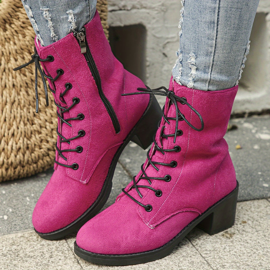 Alita – Chunky Combat Boots mit Absatz & Reißverschluss