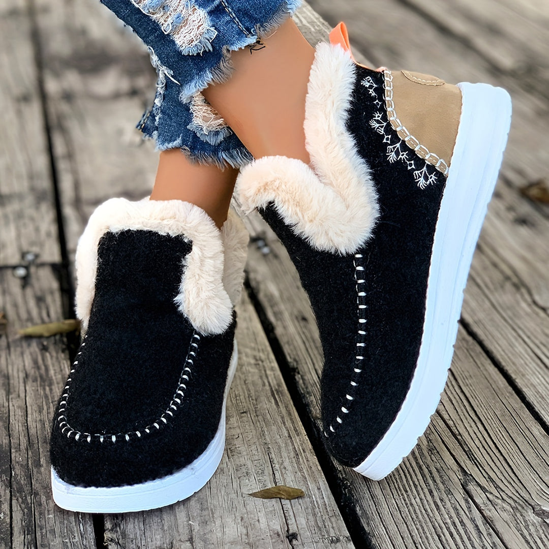 Aloisia – Kuschelige Winter-Hausschuhe mit Fleece-Futter & PU-Sohle