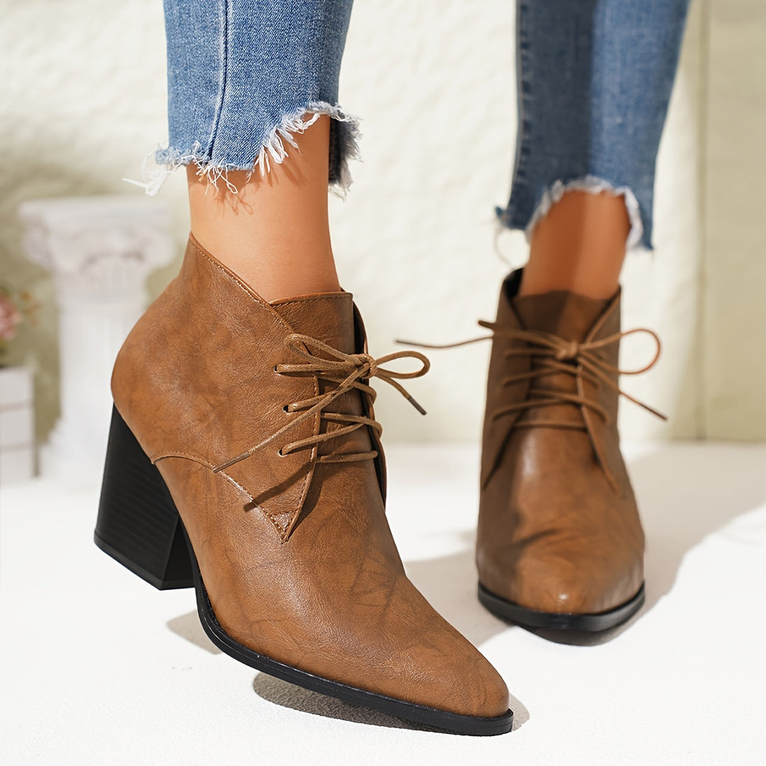 Letisha –Schnürboots mit Plateau und Spitze