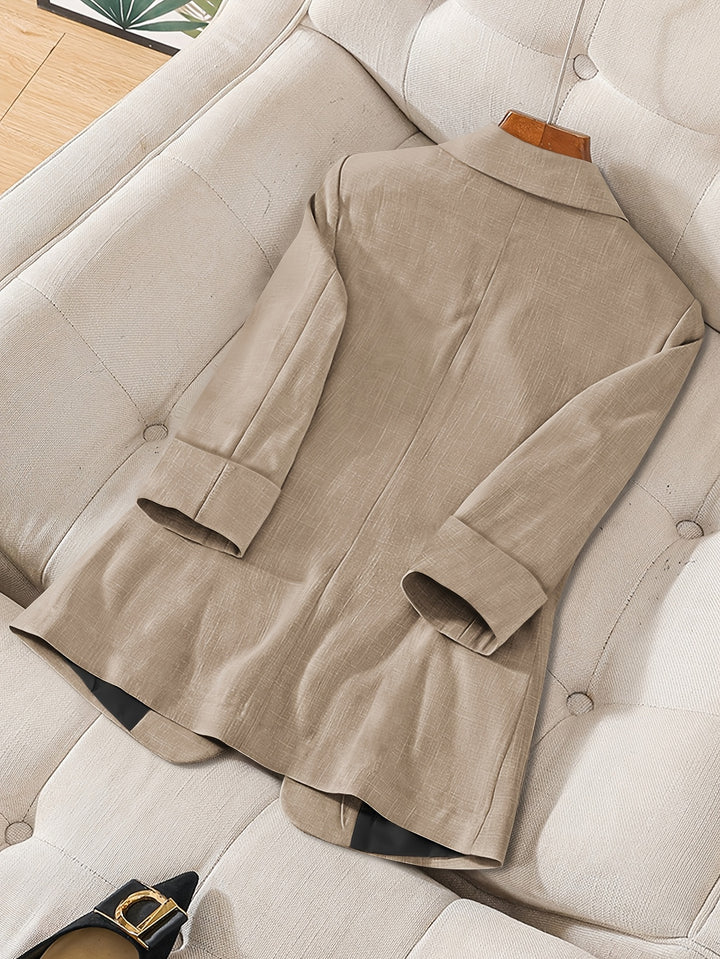 Anisa – Damenjacke in Uni-Farbe mit Knopfleiste und Taschen