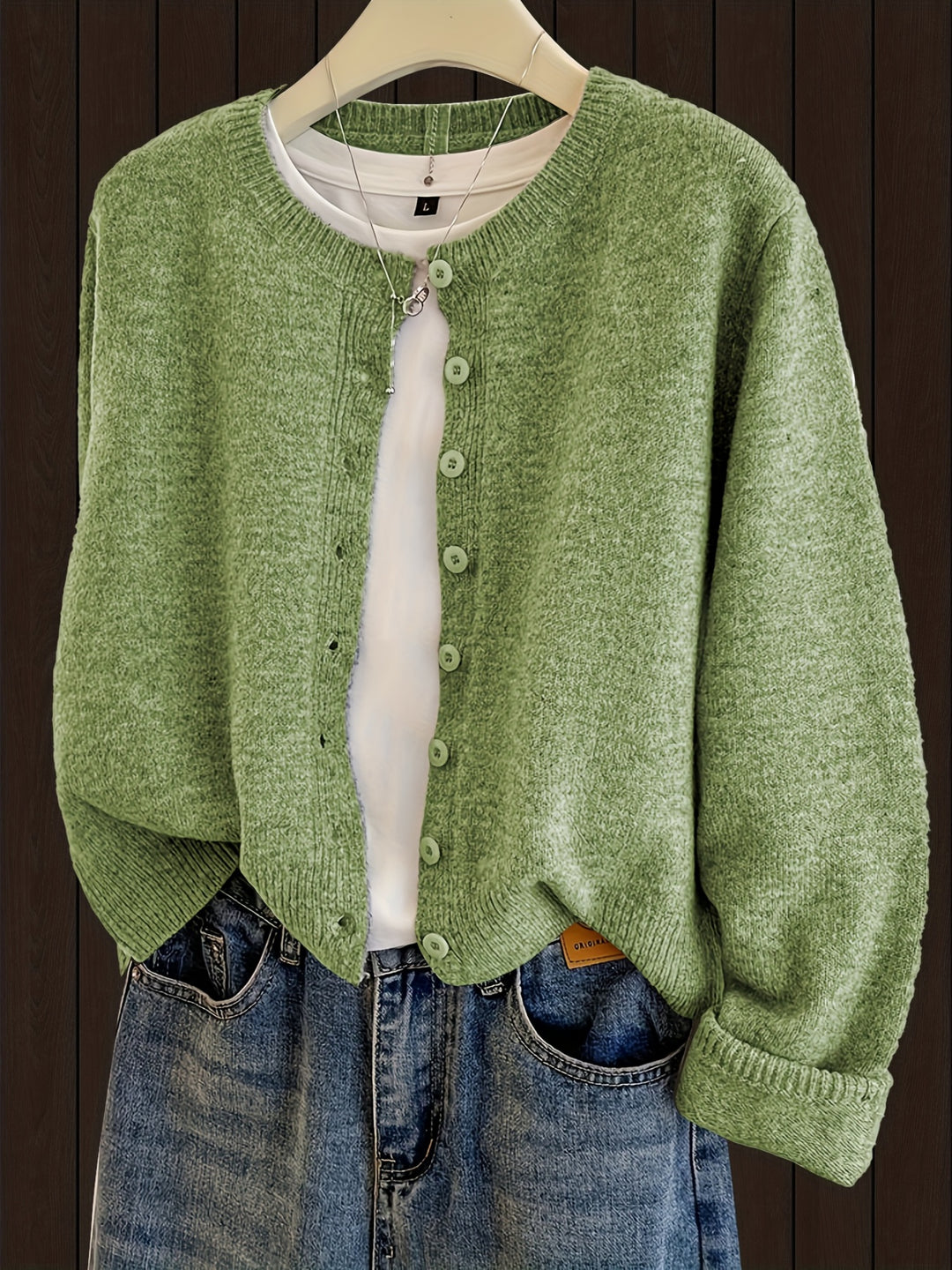 Beatriz – Damen Kurzcardigan mit Knopfleiste in Grau