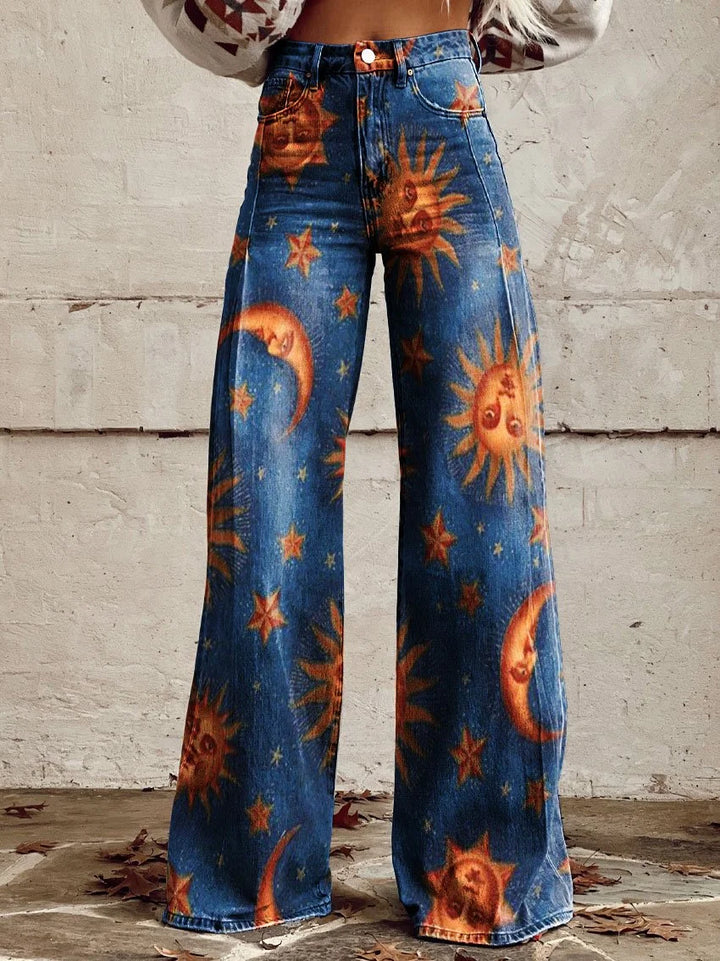 Yusra  – Hose mit weitem Bein und künstlerischem Muster