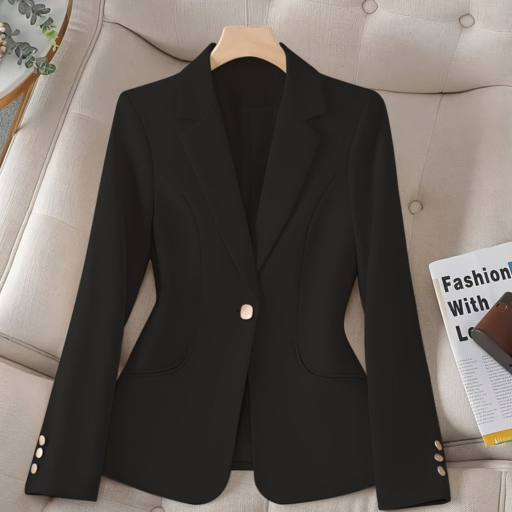 Cailin – einfarbige Damenjacke mit Knopfdetails und langen Ärmeln