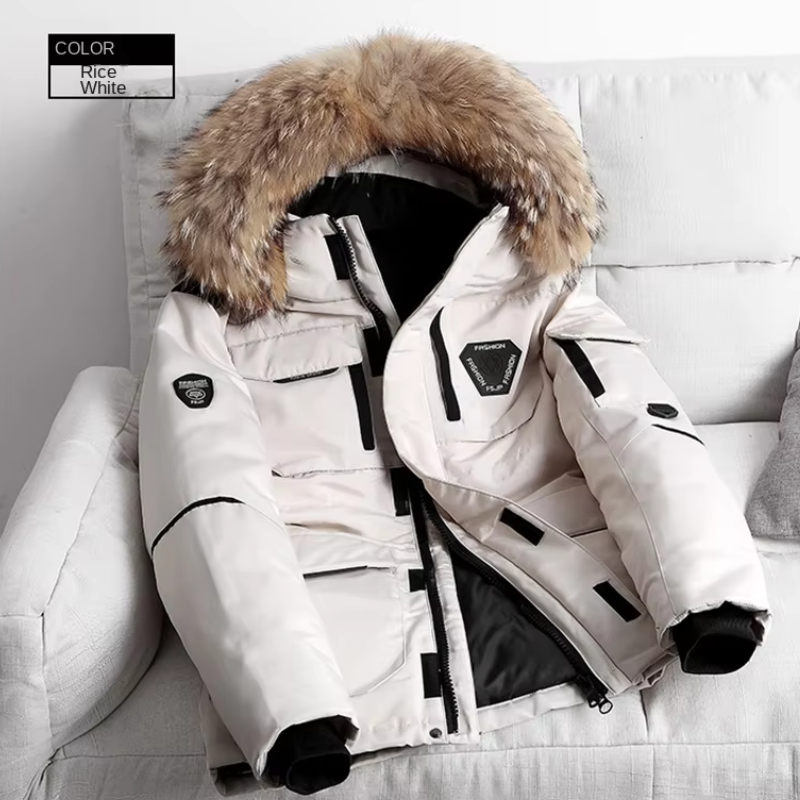 Adrian | Herren-Winterparka-Jacke mit abnehmbarem Pelzkragen