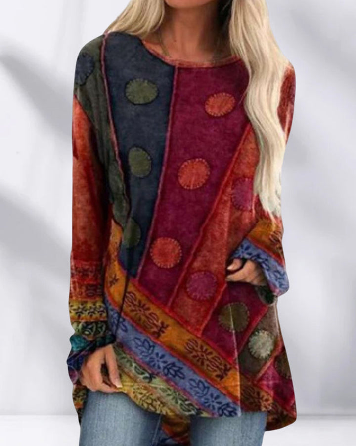 Trendige lockere Ethno-Bluse