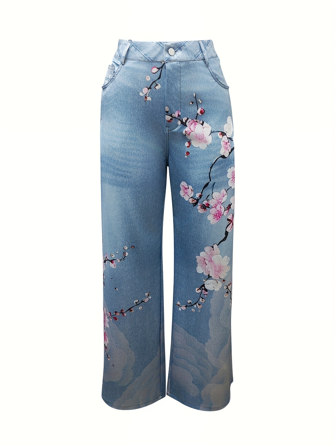 Anki – Weite Jeans mit Vintage-Blumendruck für Damen