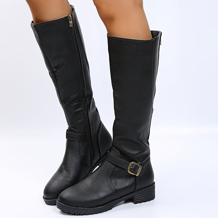 Kate – Lange Stiefel mit Schnalle und Reissverschluss (Ausverkauf 2024)