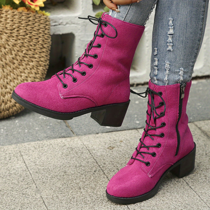 Alita – Chunky Combat Boots mit Absatz & Reißverschluss