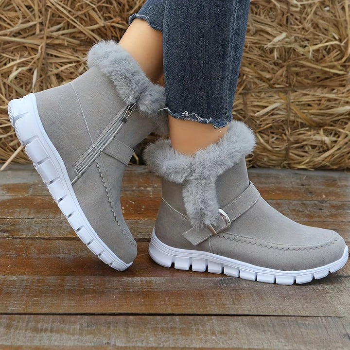 Ilaria – Winter-Boots mit Plüschfutter, Reißverschluss & seitlicher Profilsohle