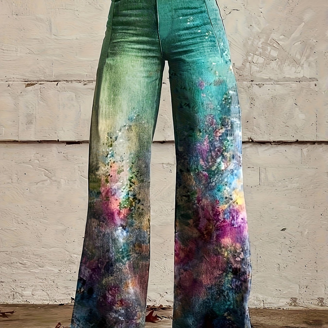 Esmee – High-Waist Wide-Leg Jeans mit lila Farbverlauf