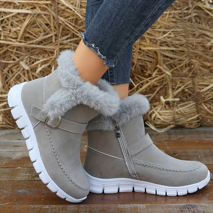 Ilaria – Winter-Boots mit Plüschfutter, Reißverschluss & seitlicher Profilsohle