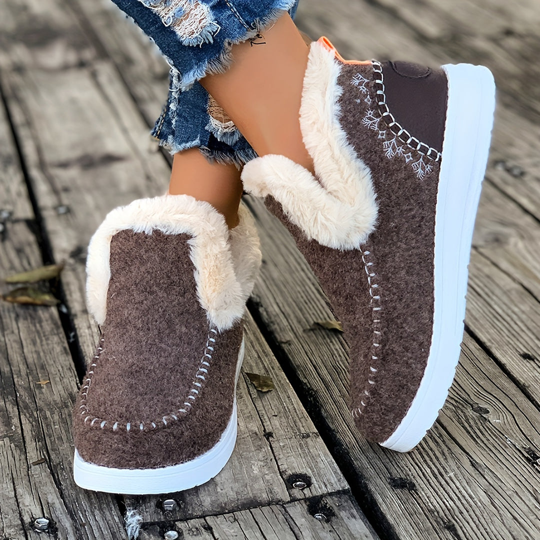 Aloisia – Kuschelige Winter-Hausschuhe mit Fleece-Futter & PU-Sohle