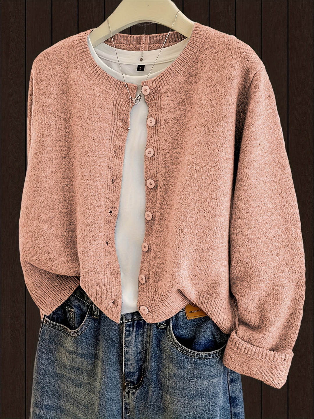 Beatriz – Damen Kurzcardigan mit Knopfleiste in Grau