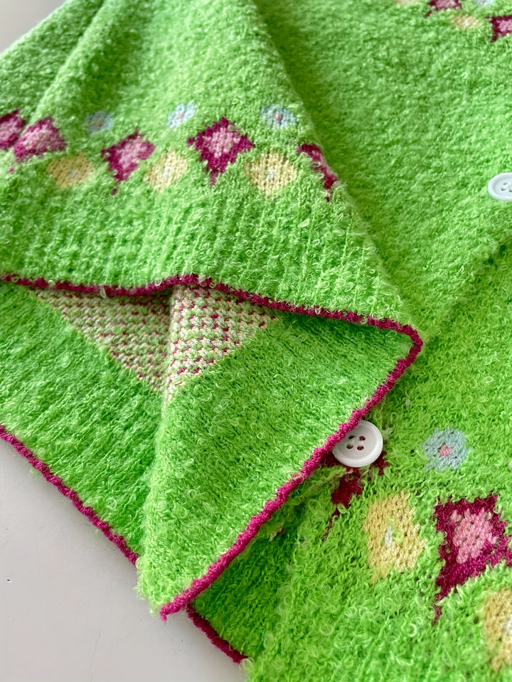 Geneva – Damen V-Ausschnitt-Cardigan mit geometrischem Fair-Isle-Muster