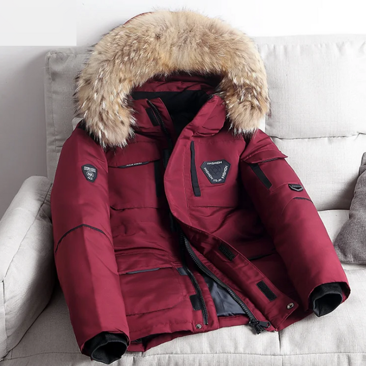 Adrian | Herren-Winterparka-Jacke mit abnehmbarem Pelzkragen