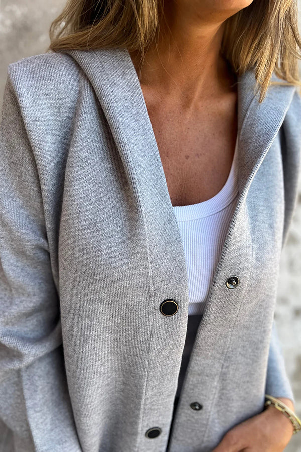 Elena | Lässige Kapuzenjacke mit Knopfleiste & langen Ärmeln