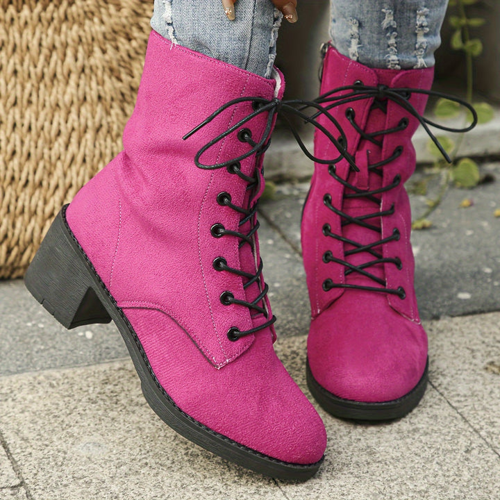 Alita – Chunky Combat Boots mit Absatz & Reißverschluss