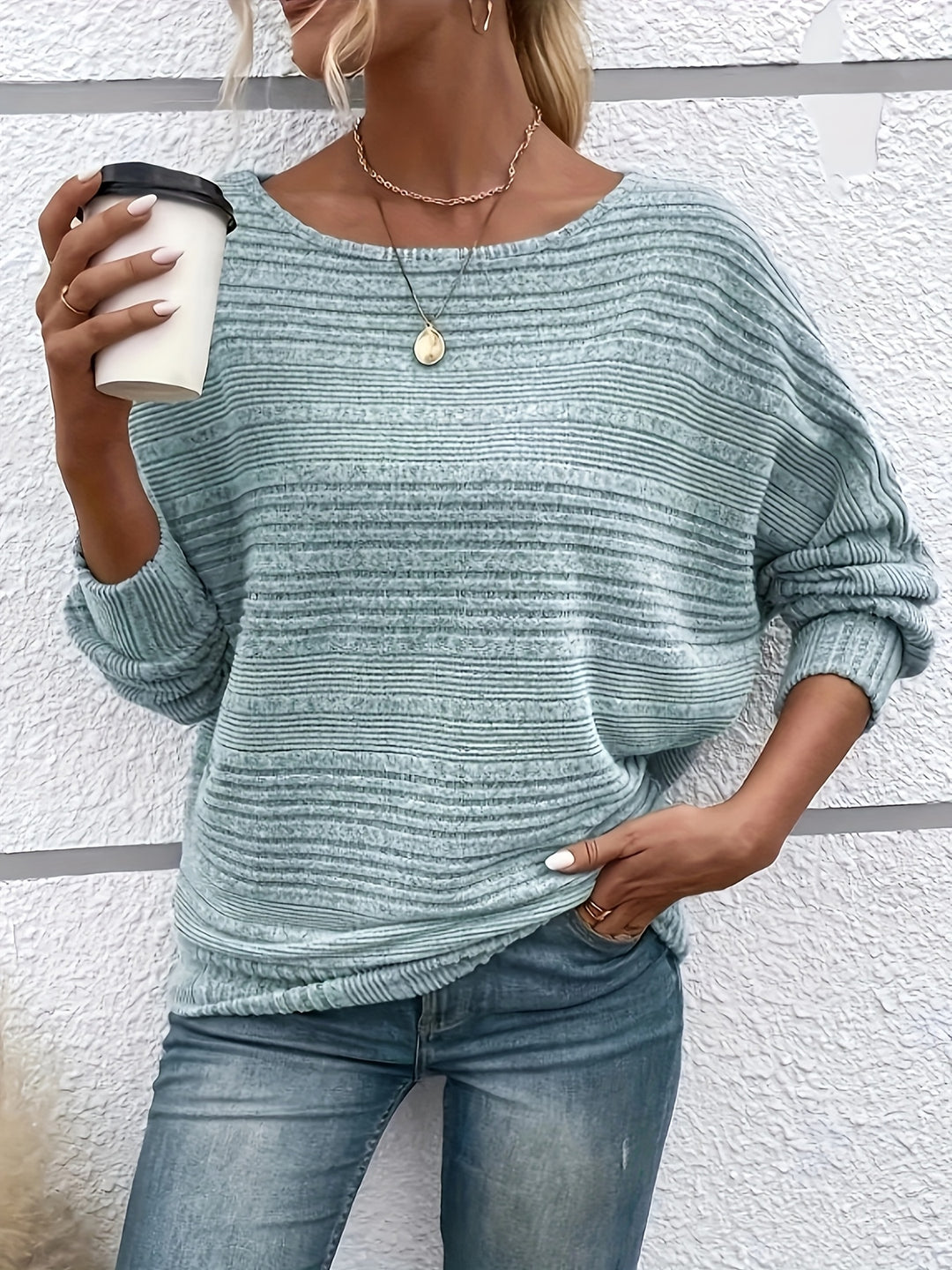 Rumi – Lockerer Strickpullover mit Fmausärmeln für Damen