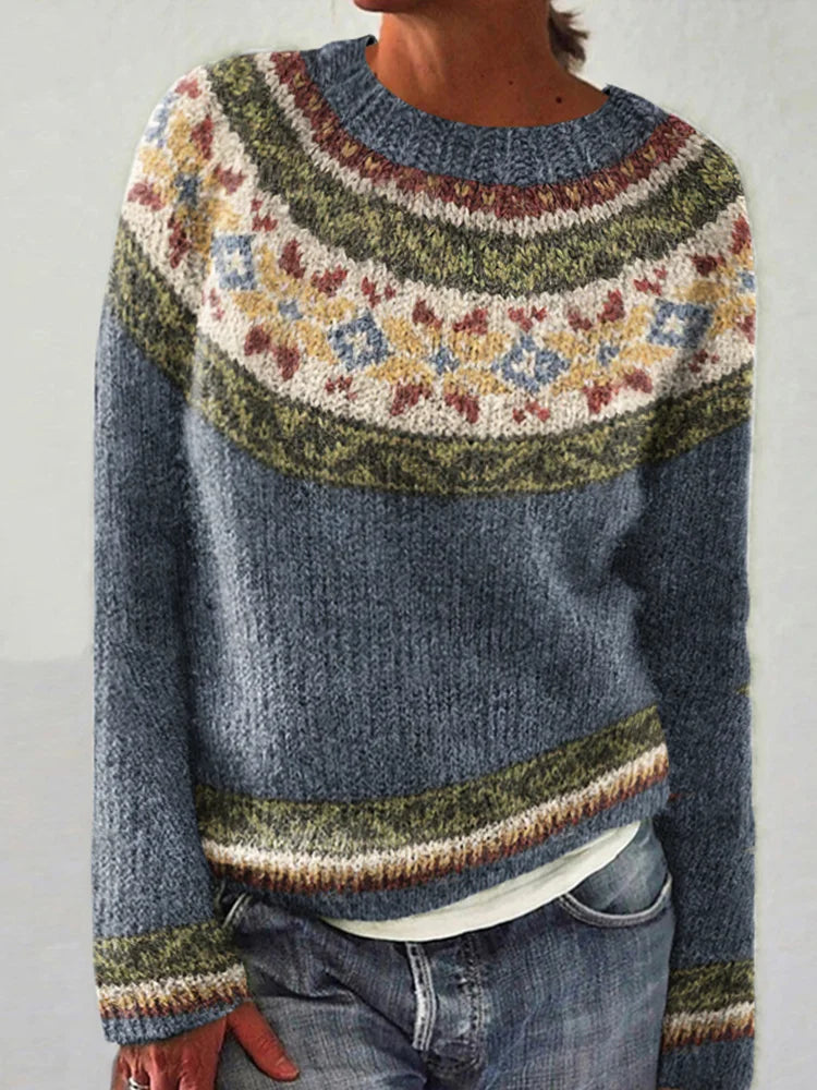 MELINDA RETRO-PULLOVER MIT FARBBLOCK