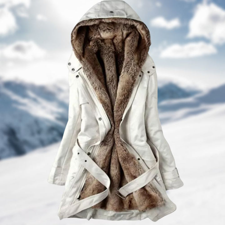 Valeria | Eleganter Parka mit Kapuze und Gürtel