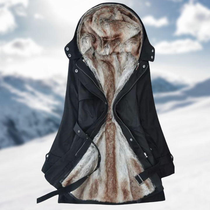 Valeria | Eleganter Parka mit Kapuze und Gürtel