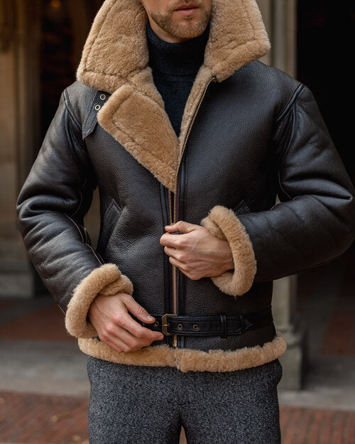Raf | Fliegerjacke aus Shearling-Veganer Leder