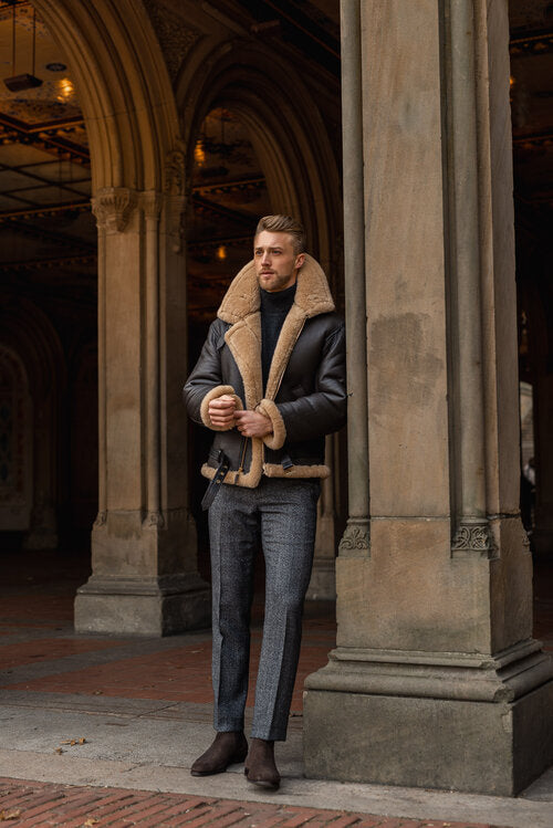 Raf | Fliegerjacke aus Shearling-Veganer Leder