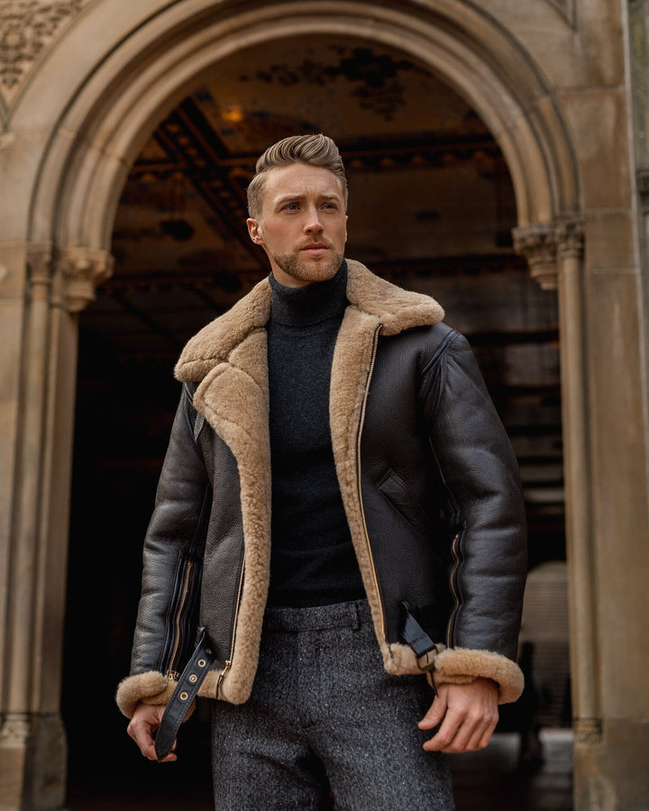 Raf | Fliegerjacke aus Shearling-Veganer Leder