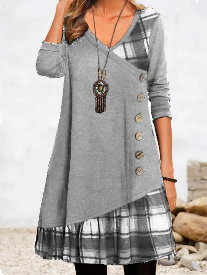 Louise | Vintage-Kleid mit Knopfleiste und langen Ärmeln