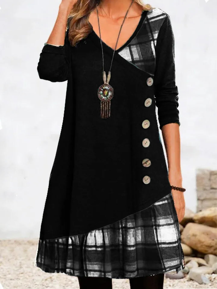Louise | Vintage-Kleid mit Knopfleiste und langen Ärmeln