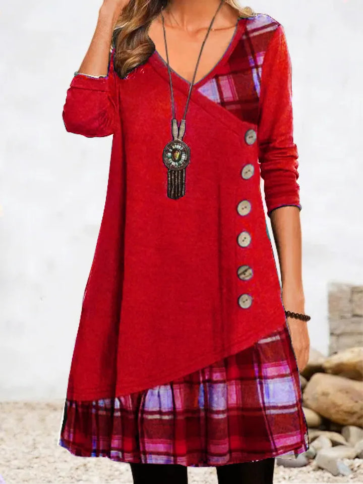 Louise | Vintage-Kleid mit Knopfleiste und langen Ärmeln