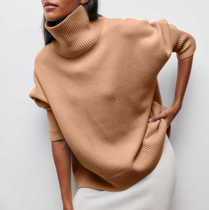 Damia | Gemütlicher schicker Rollkragenpullover in Kamel