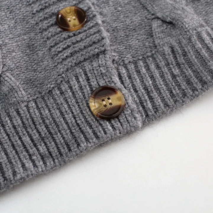 Lune – Kurzgeschnittener V-Ausschnitt Strick-Cardigan