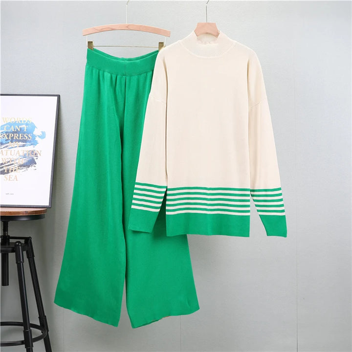 Irene – Gestrickts Pull­over‑und‑Hosen‑Set