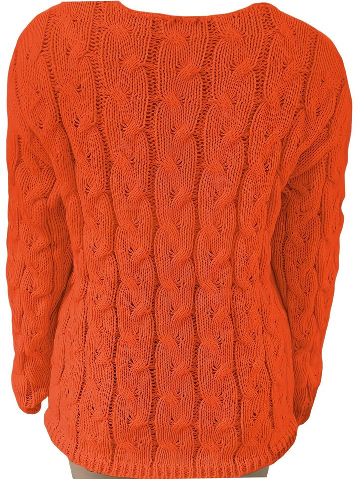 Alina | Grobstrick V-Ausschnitt Pullover für Herbst & Winter