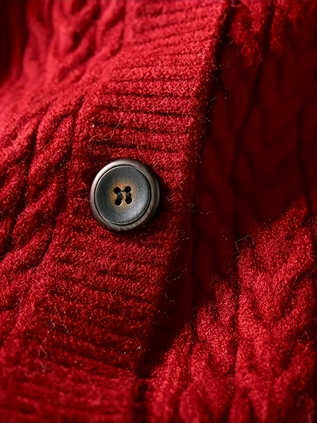 Soraya – Festlicher Roter Strick-Cardigan mit Offenem Schnitt