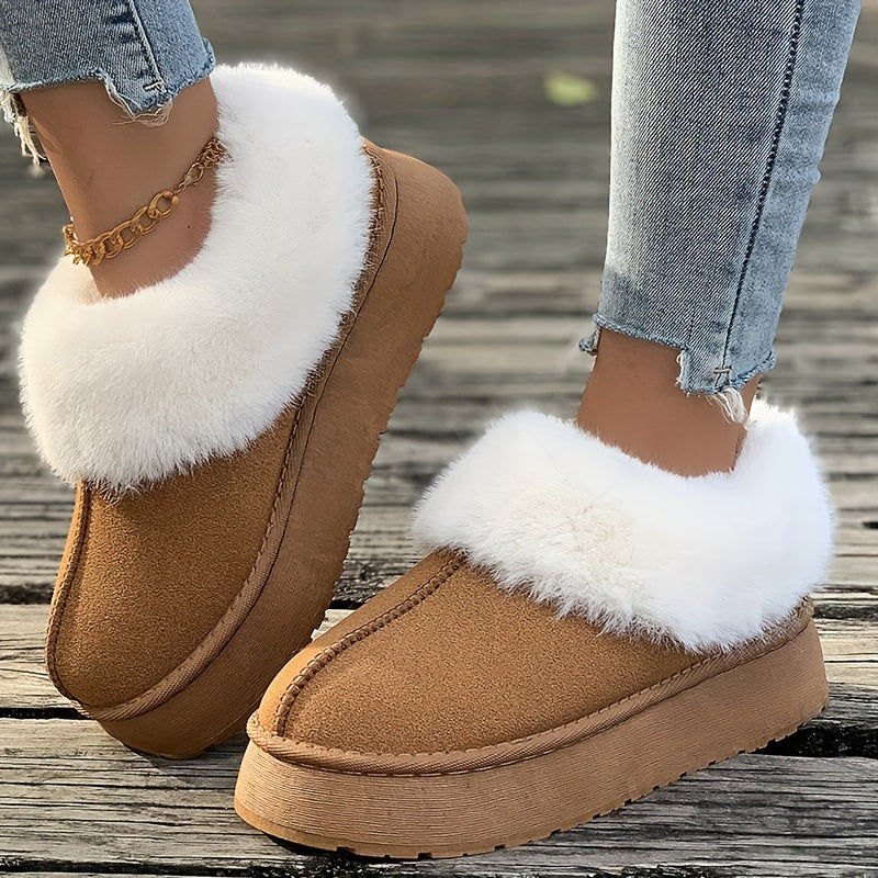 Fiorella – Plüschgefütterte Schneestiefel in Preppy-Optik