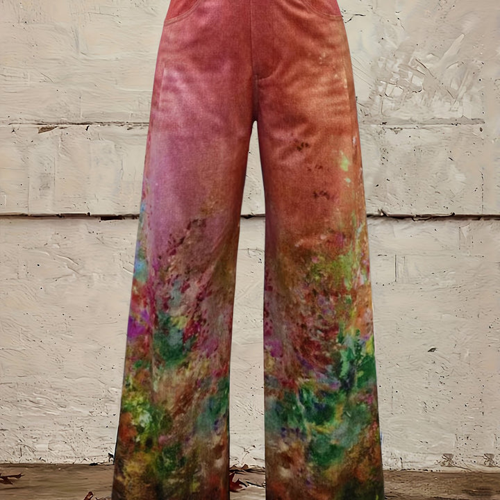 Esmee – High-Waist Wide-Leg Jeans mit lila Farbverlauf