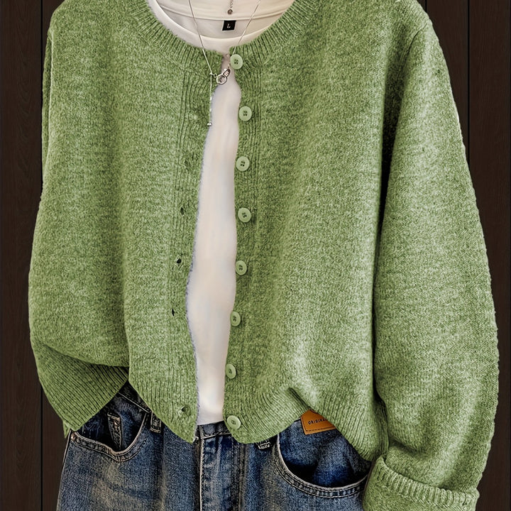 Beatriz – Damen Kurzcardigan mit Knopfleiste in Grau