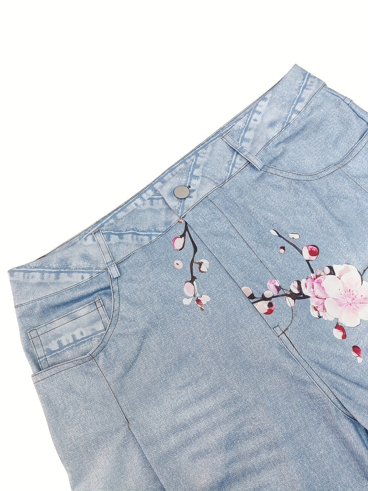 Anki – Weite Jeans mit Vintage-Blumendruck für Damen