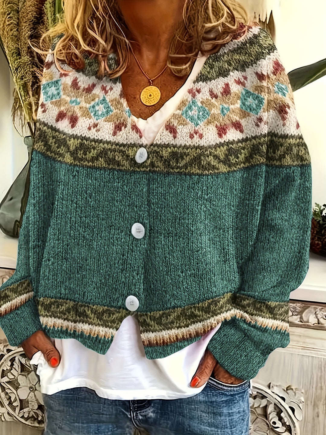 Liezel – Damen Color-Block-Cardigan mit gestreiftem Design
