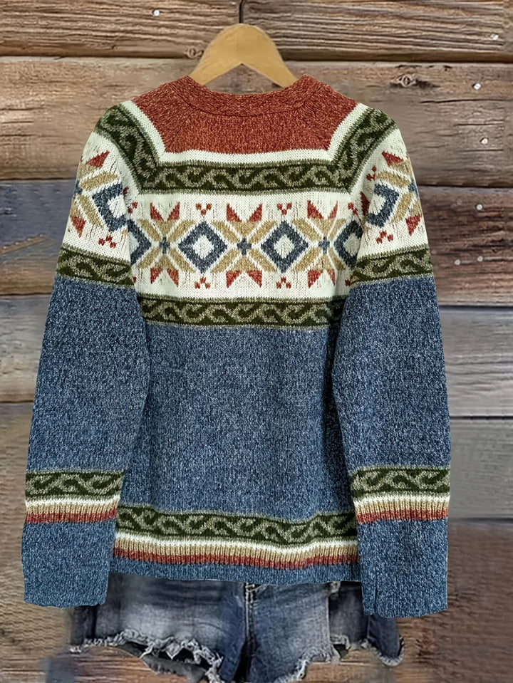 Liezel – Damen Color-Block-Cardigan mit gestreiftem Design