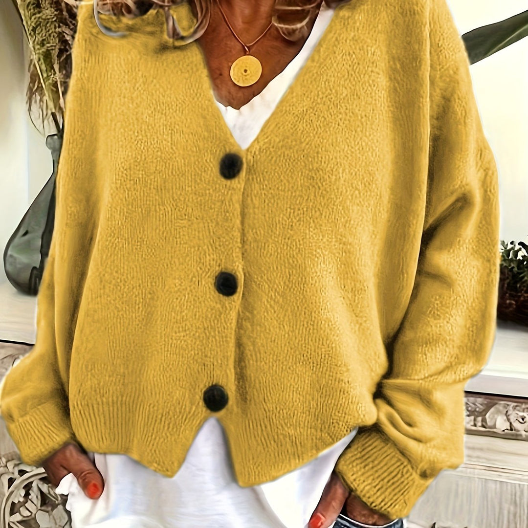 Sorel – Elegante Damen-V-Ausschnitt-Cardigan mit Knopfleiste