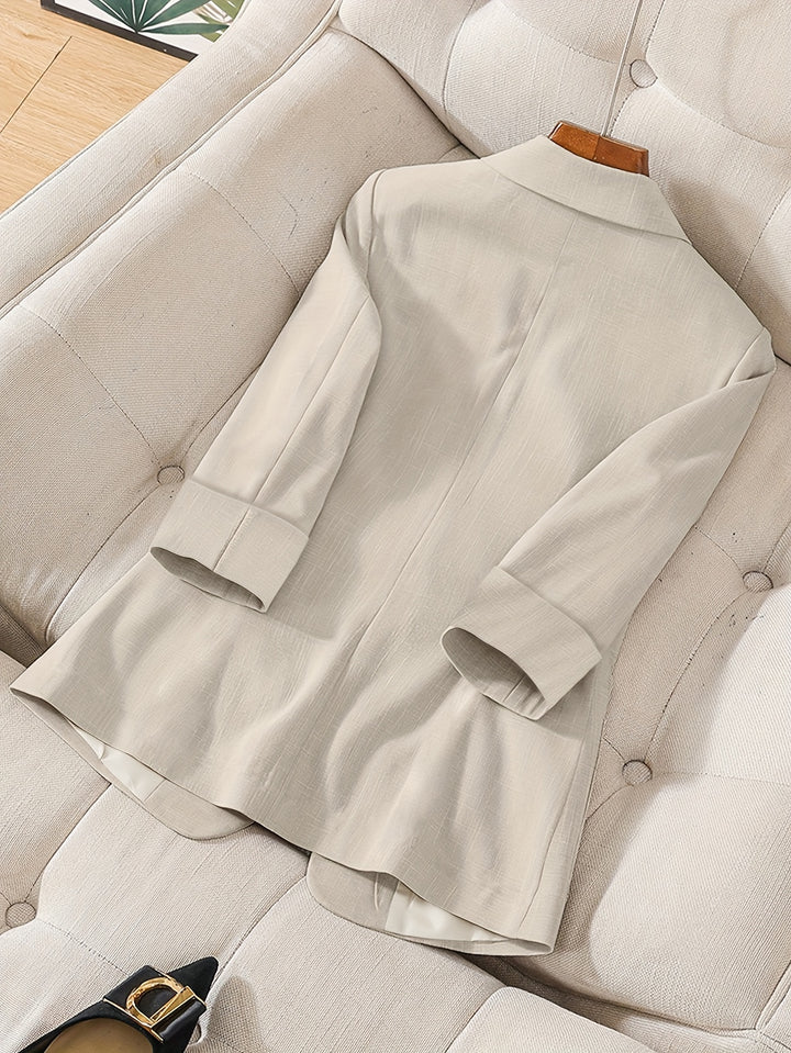 Anisa – Damenjacke in Uni-Farbe mit Knopfleiste und Taschen